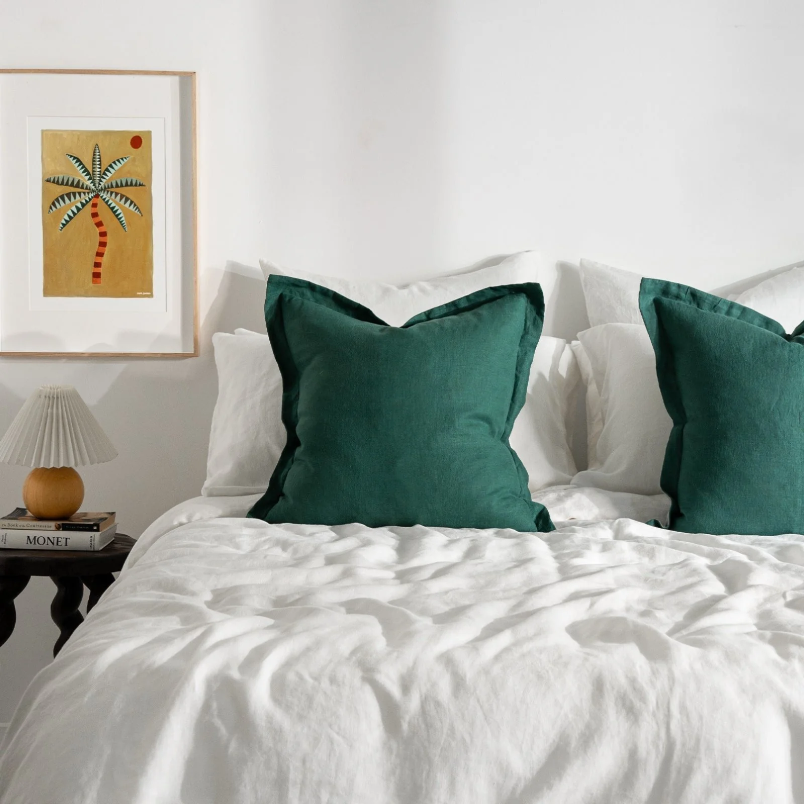 French Flax Linen CUSHION Cover in Sage/Jade - Image 5