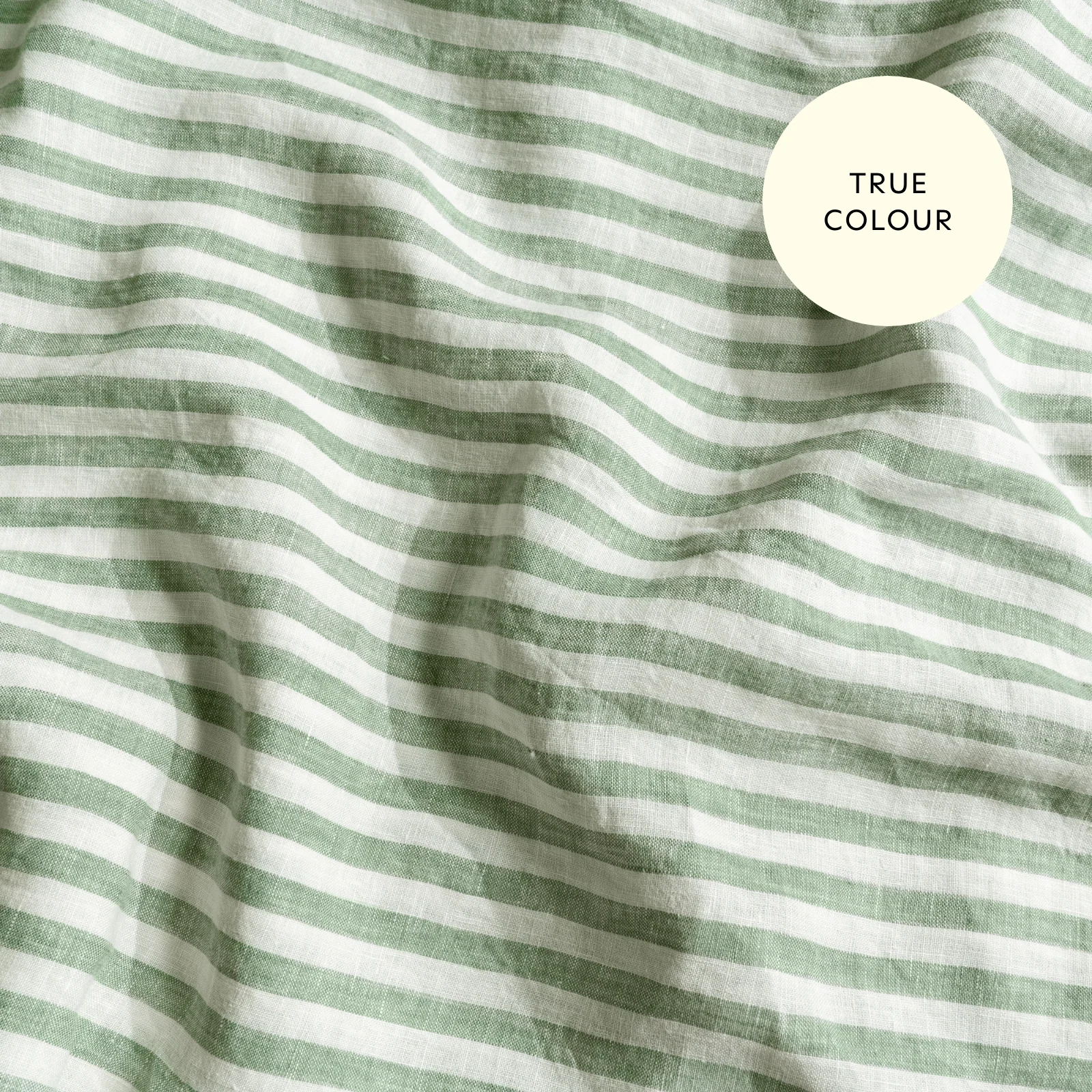 French Flax Linen Double Sided Quilt Cover Set in Ivy/Ivy Stripe - Image 15