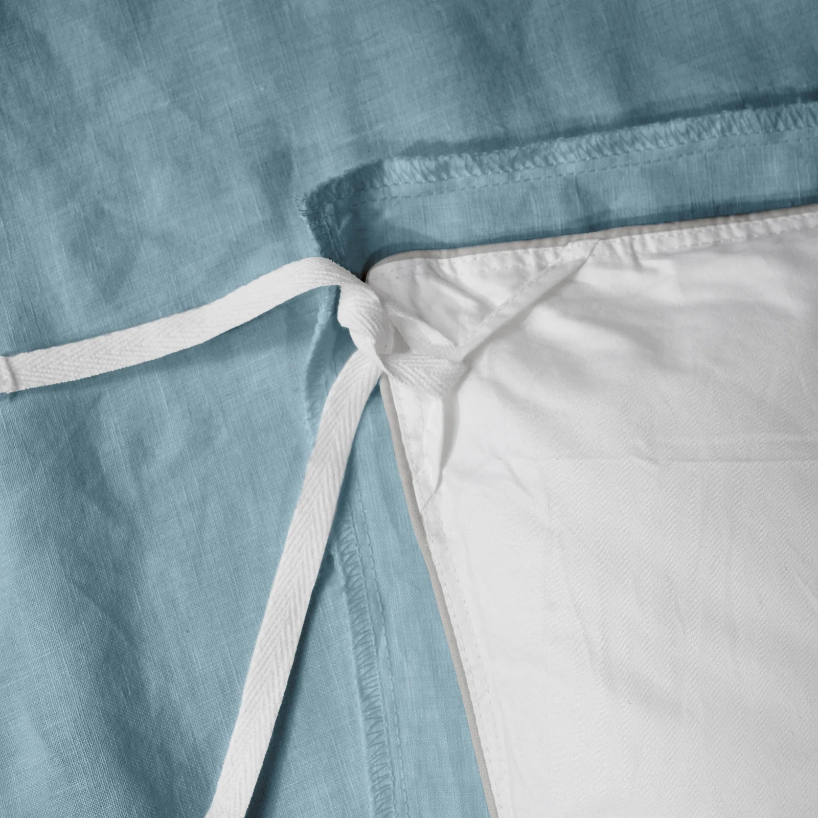 French Flax Linen Quilt Cover in Marine Blue - Image 13