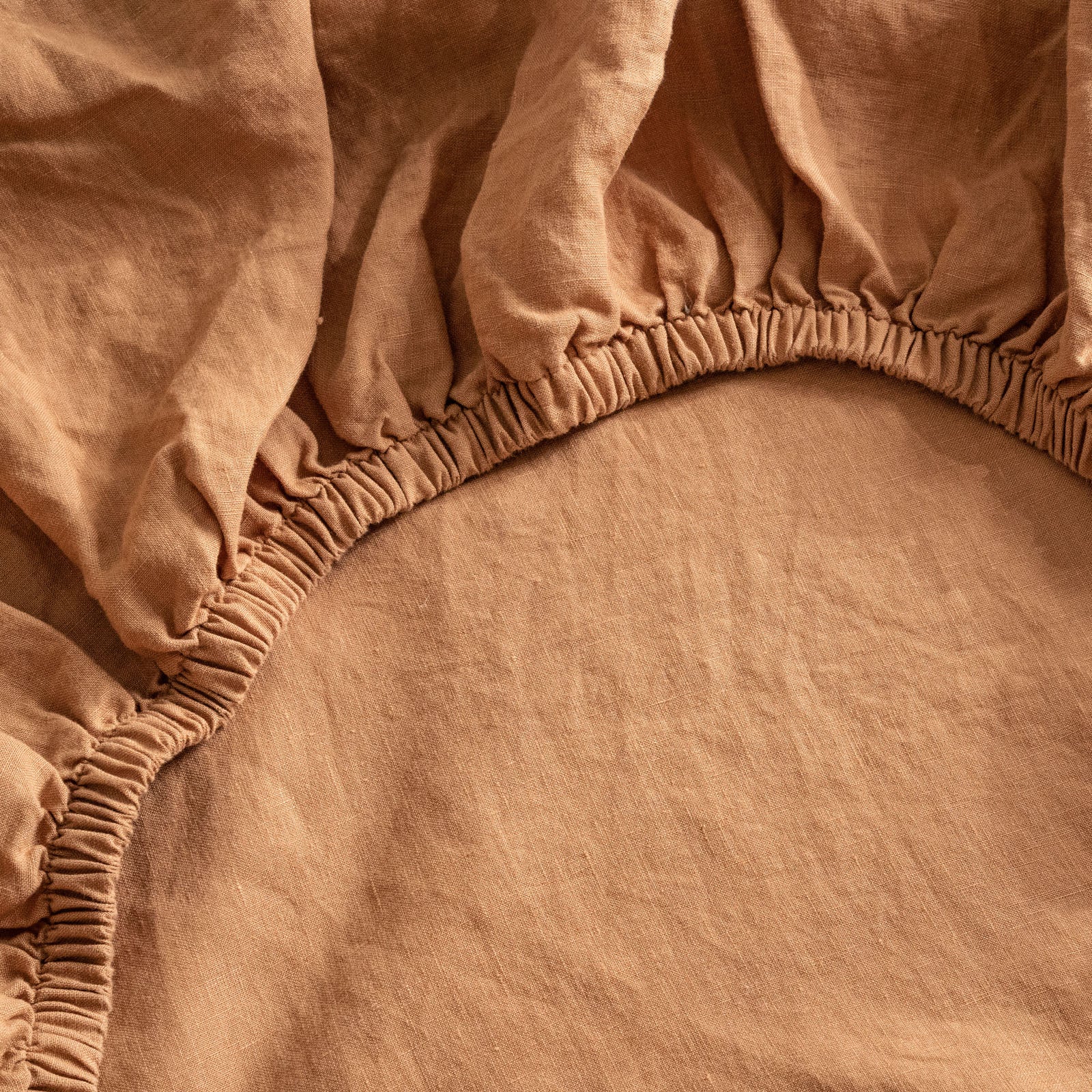 French Flax Linen Fitted Sheet in Sandalwood - Image 6