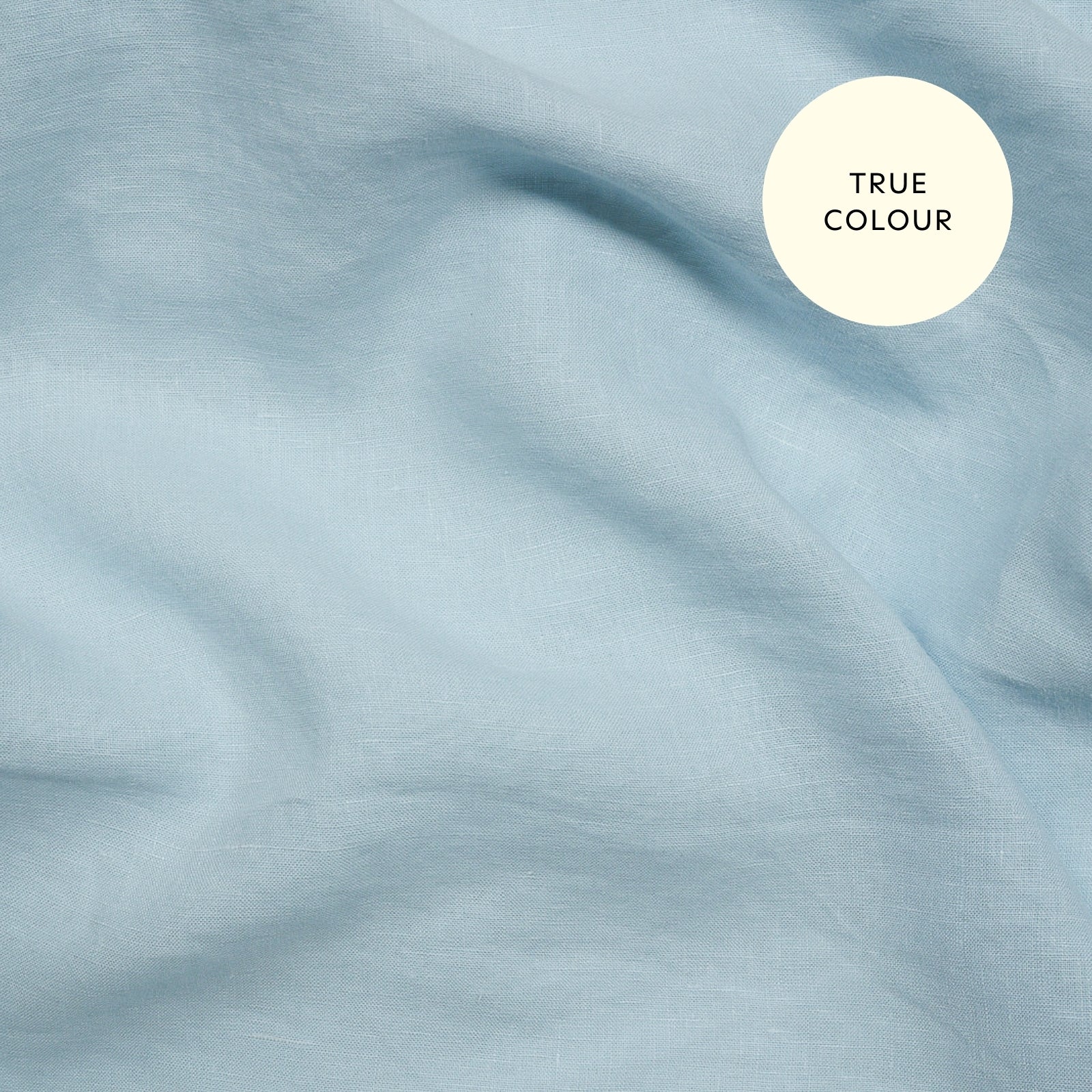 French Flax Linen Ruffles Table Cloth in Sky Blue - Image 8