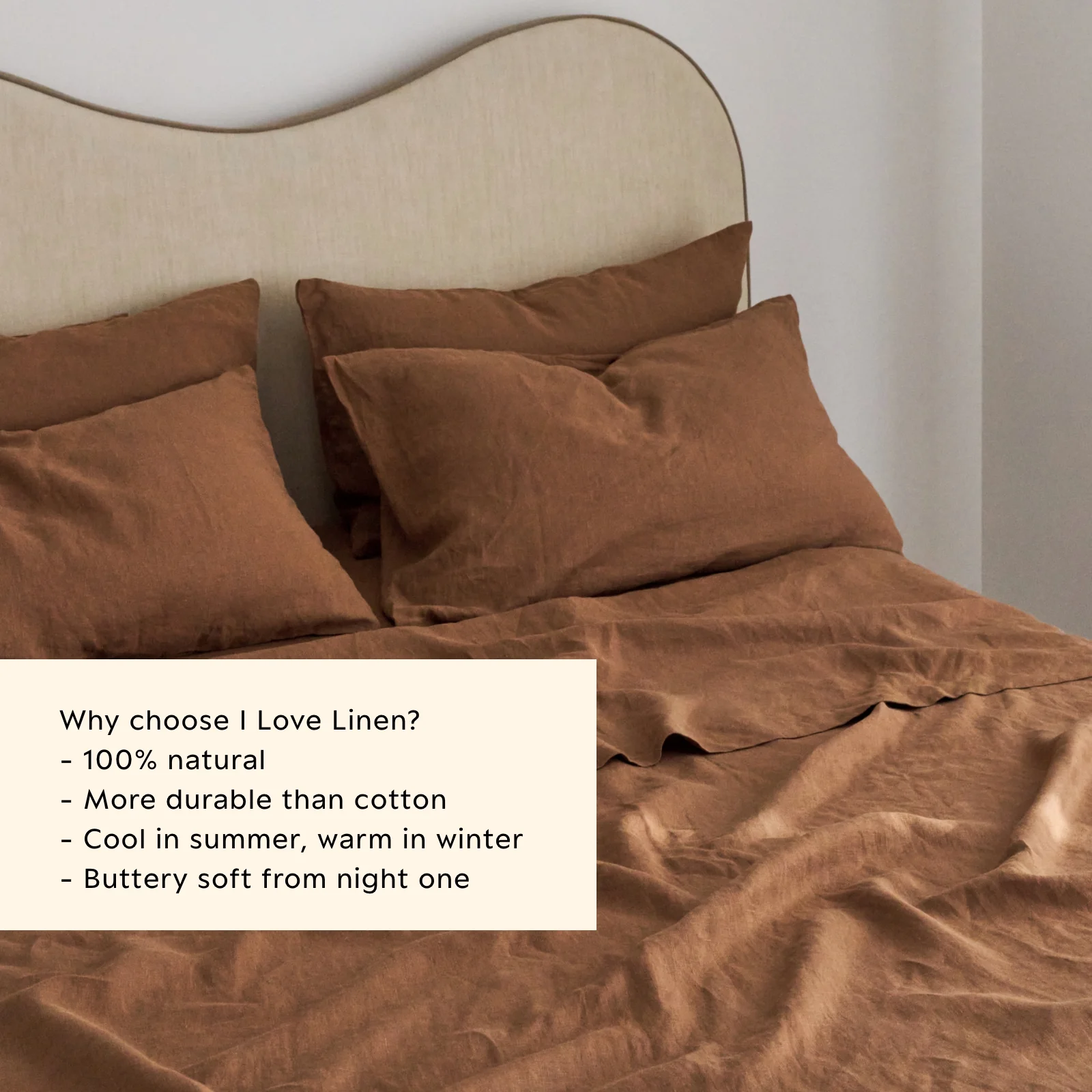 French Flax Linen Flat Sheet in Hazelnut - Image 6