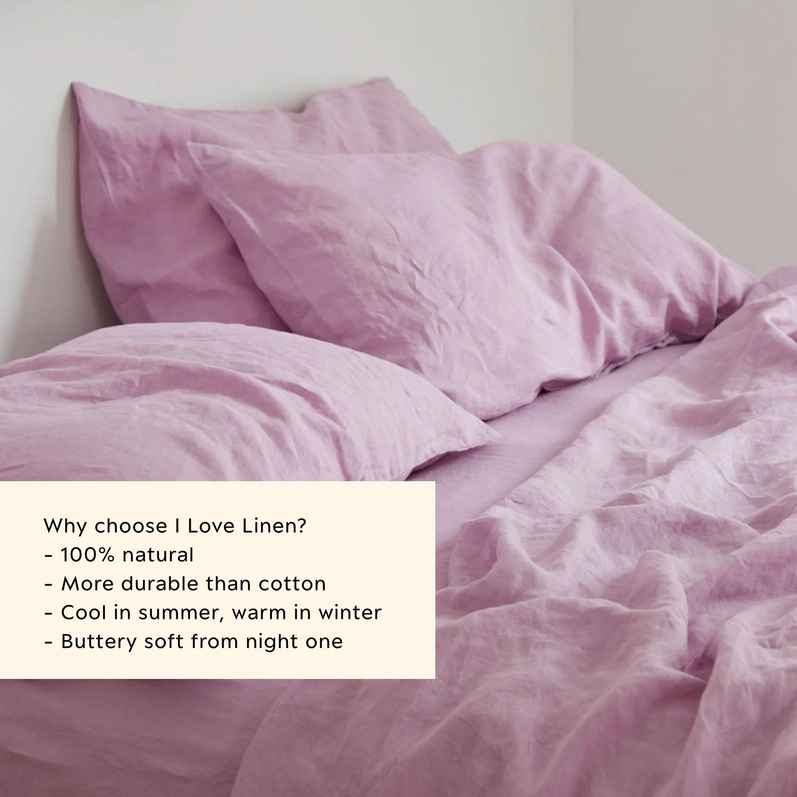French Flax Linen Flat Sheet in Lilac - Image 5