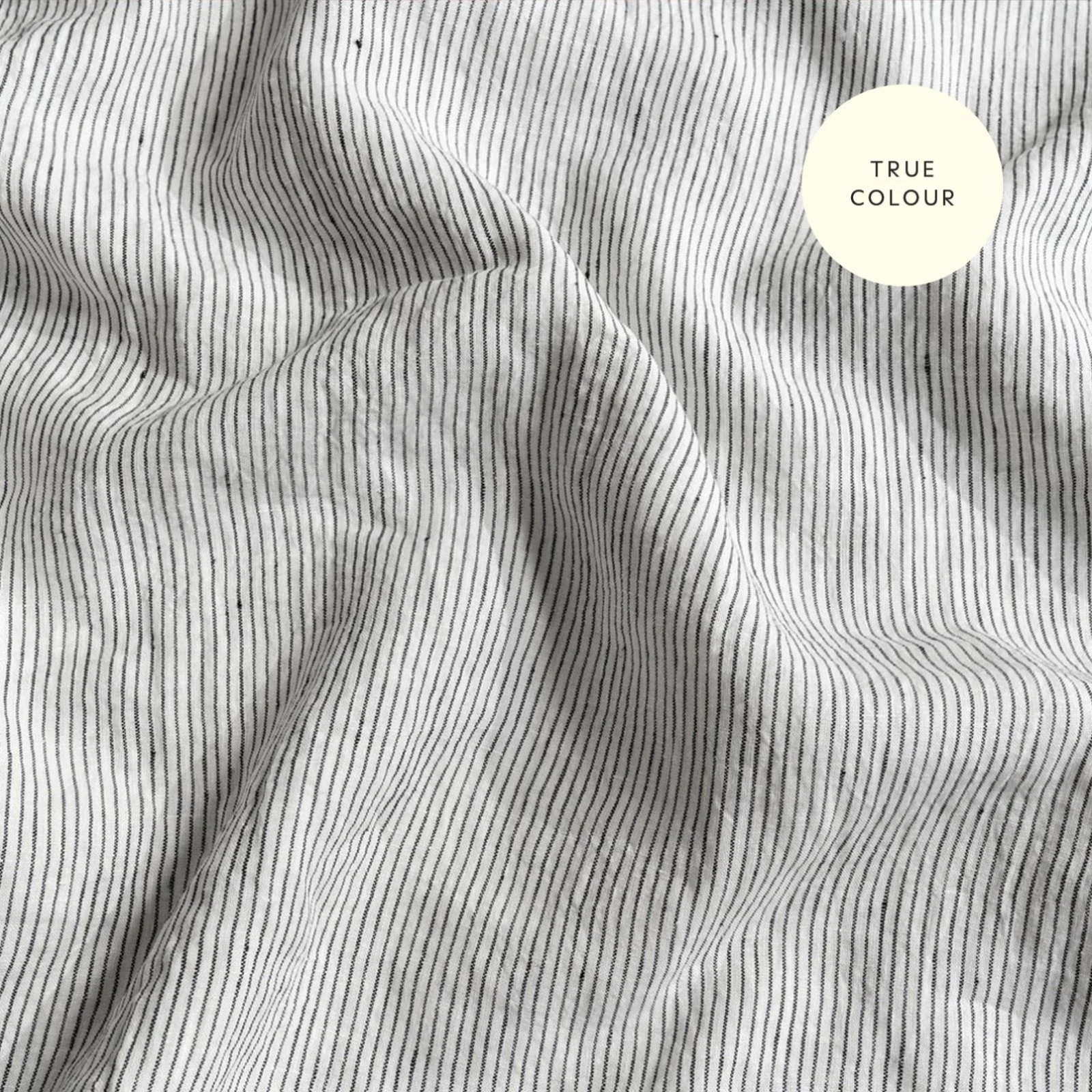 French Flax Linen Flat Sheet in Pinstripe - Image 9