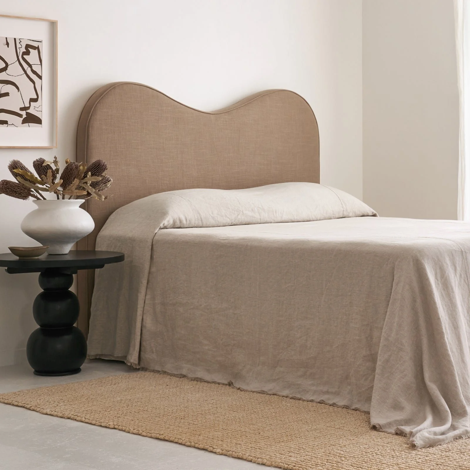 French Flax Linen Heavy Bedcover in Natural - Image 8