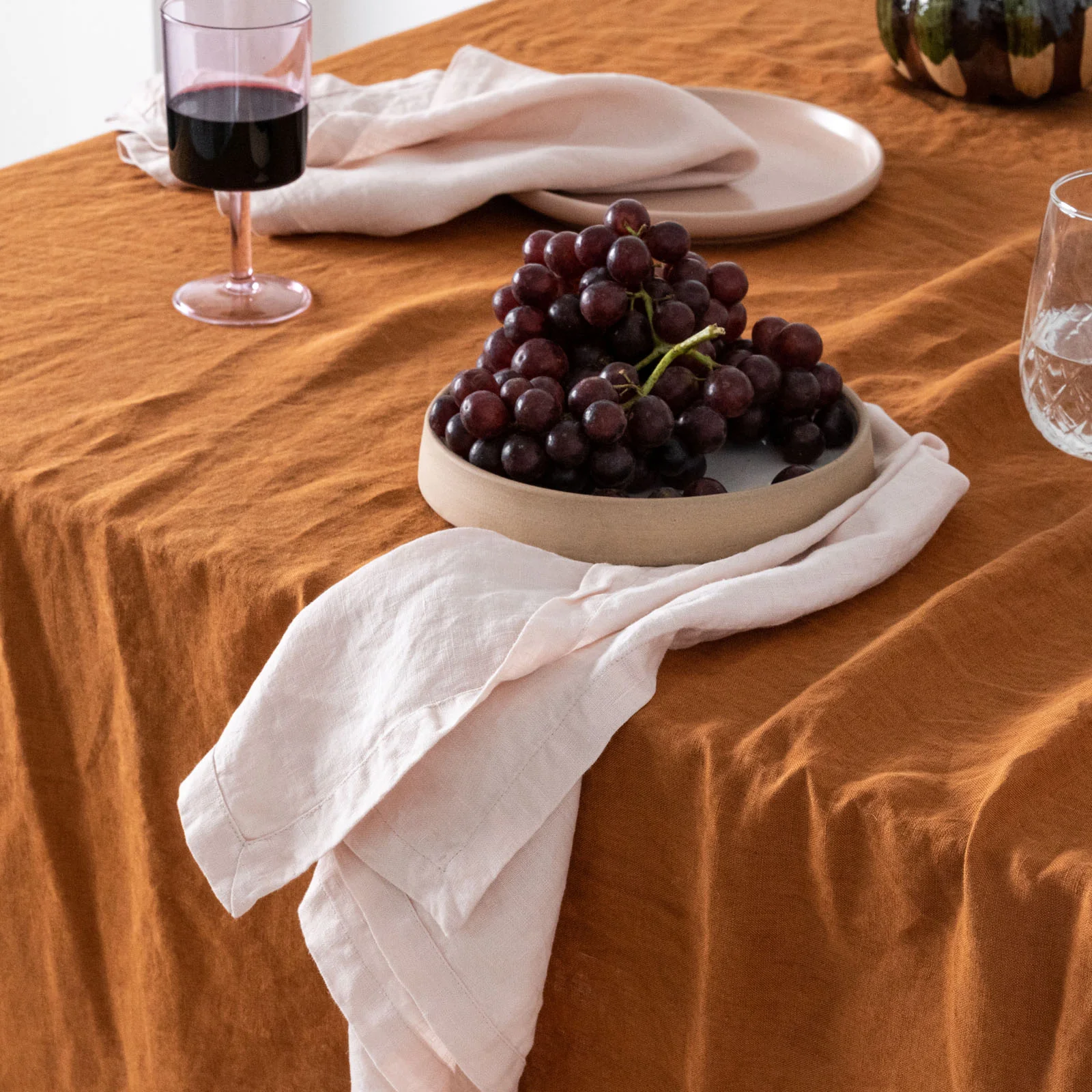 French Flax Linen Napkins (Set Of 4) in Blush - Image 3