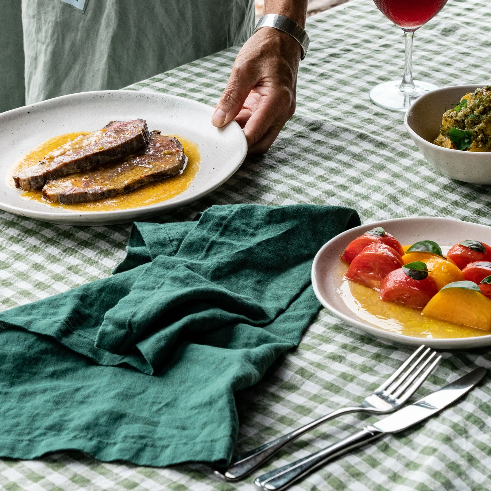 French Flax Linen Napkins (Set Of 4) in Jade - Image 8