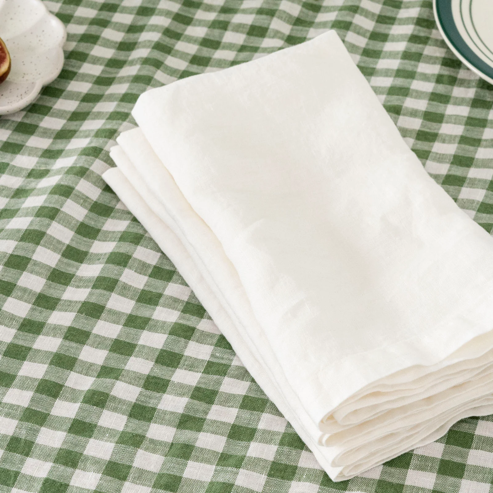 French Flax Linen Napkins (Set Of 4) in White - Image 7