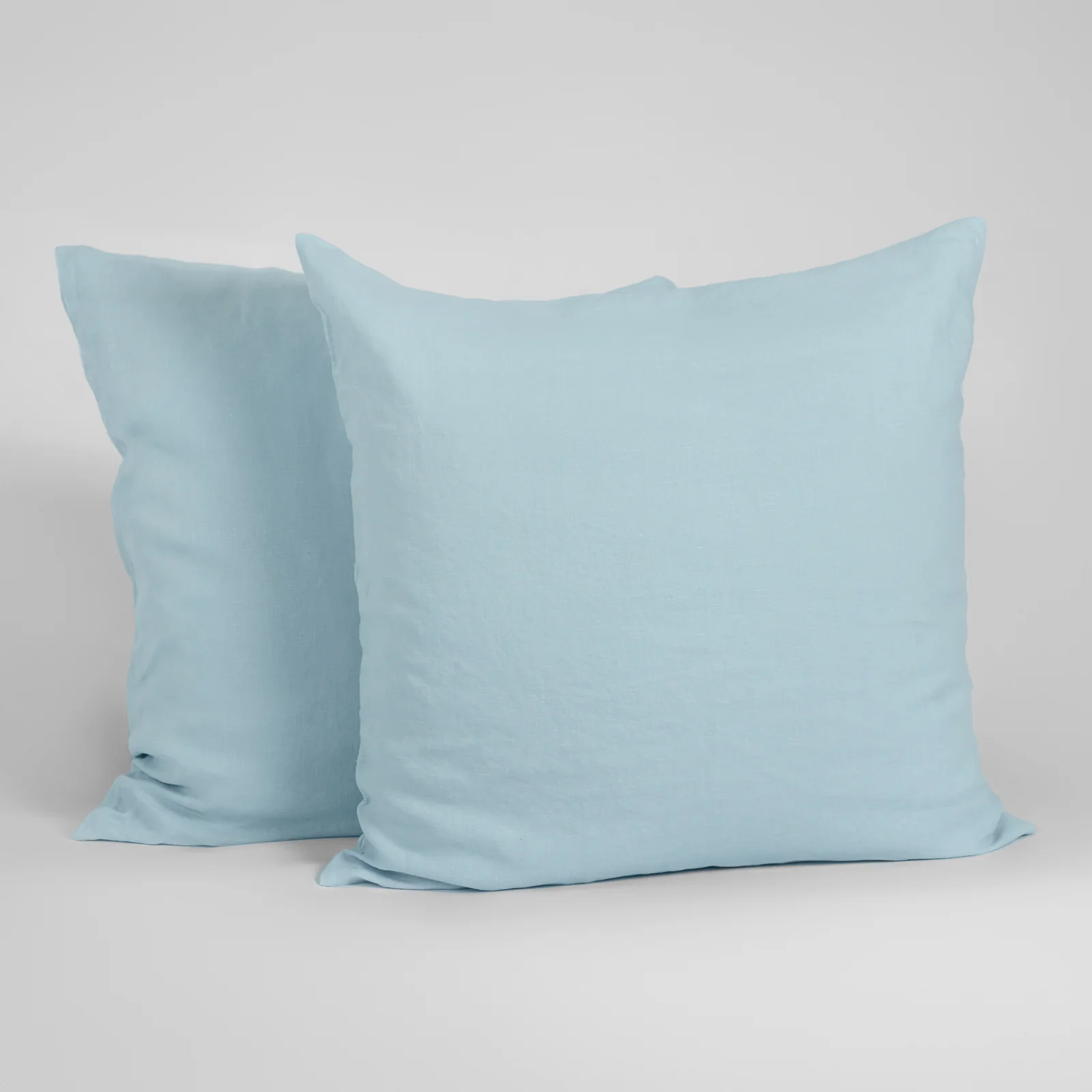French Flax Linen Pillowcase Set in Sky Blue - Image 2