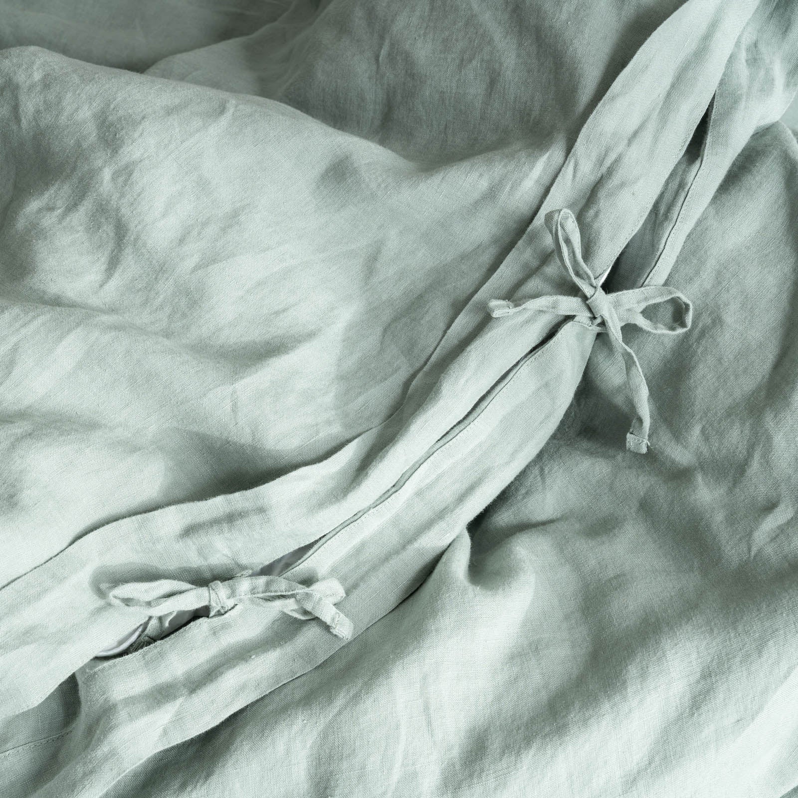 French Flax Linen Quilt Cover in Sage - Image 5