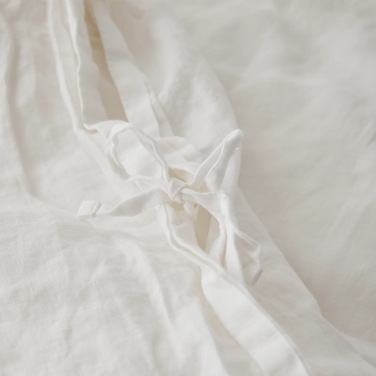 French Flax Linen Quilt Cover in White - Image 9