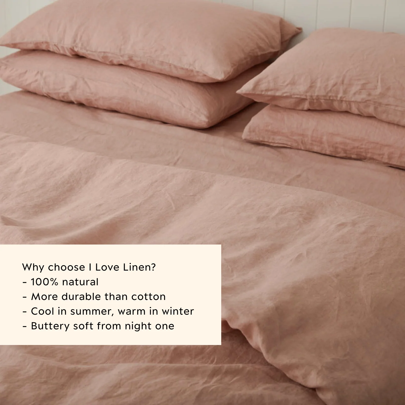 French Flax Linen Quilt Cover Set in Clay - Image 3