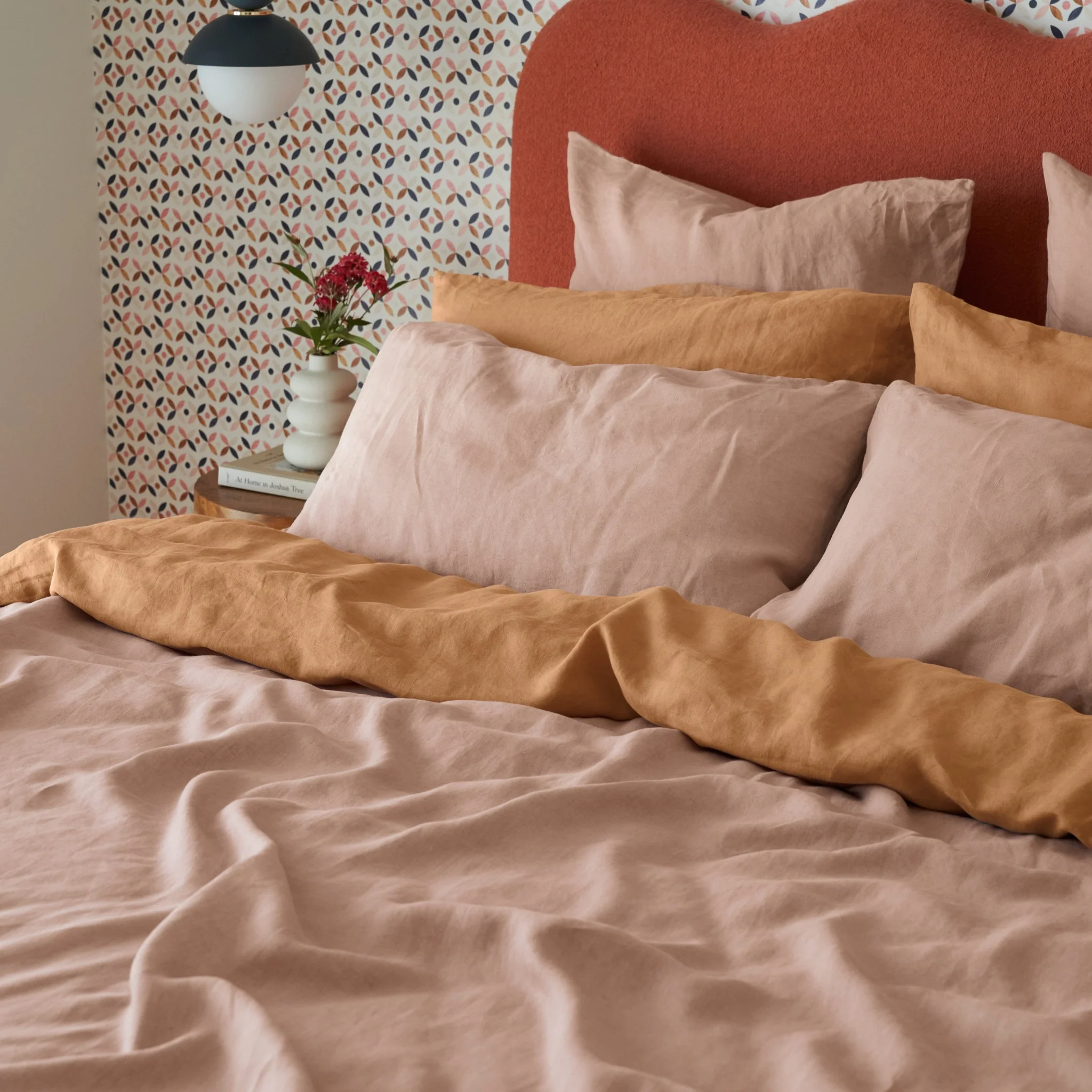 French Flax Linen Quilt Cover Set in Clay - Image 8