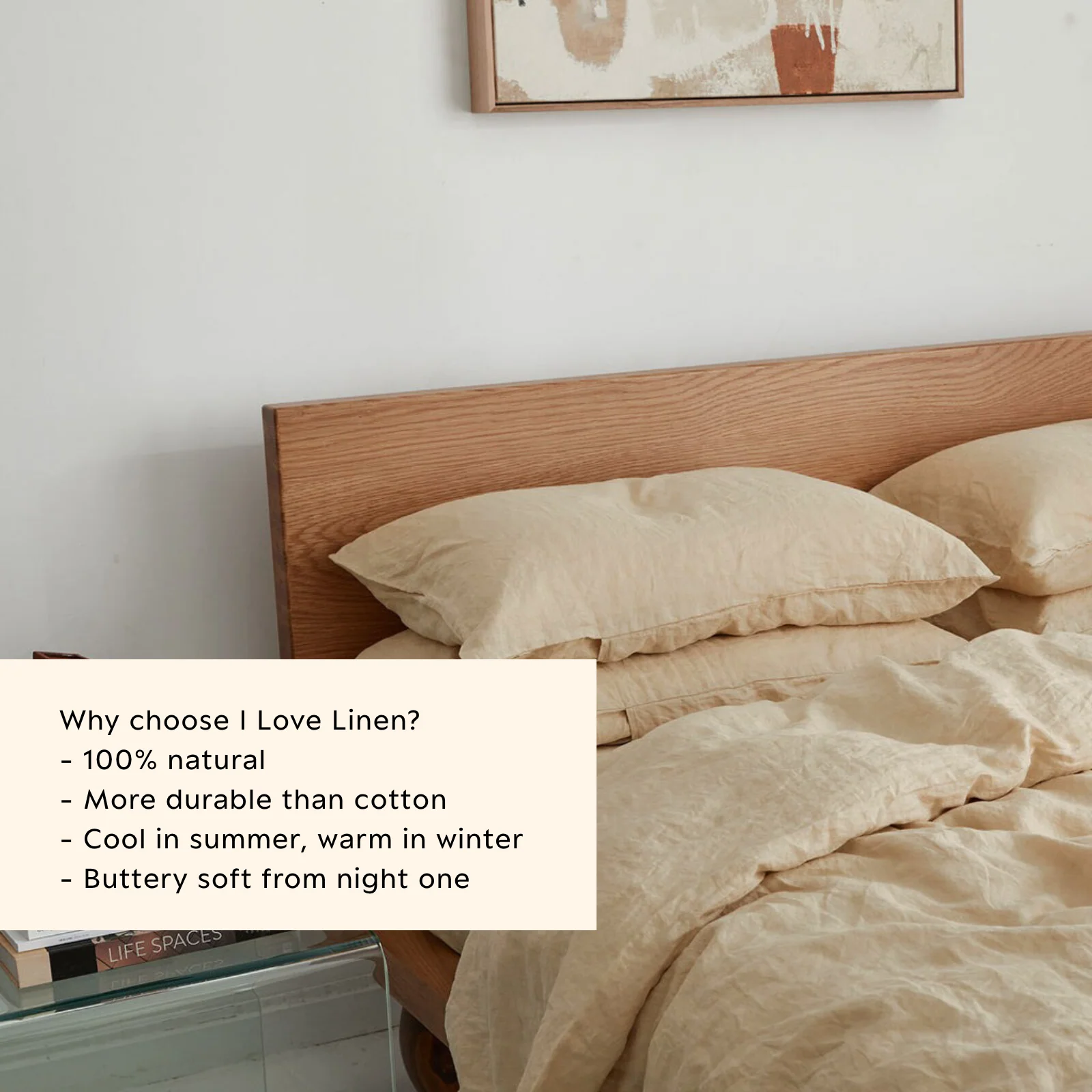 French Flax Linen Quilt Cover Set in Creme - Image 6