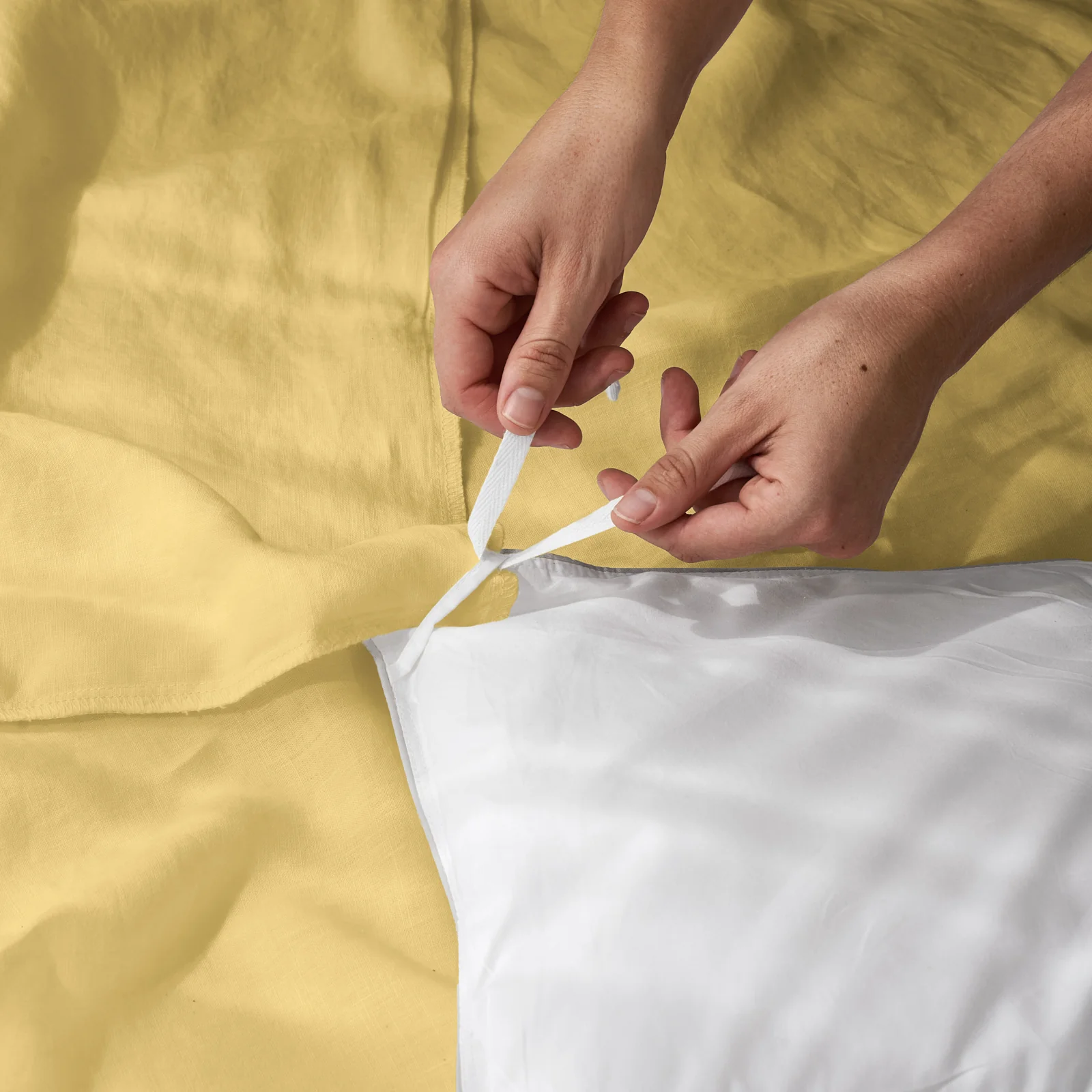 French Flax Linen Quilt Cover Set in Daisy - Image 13