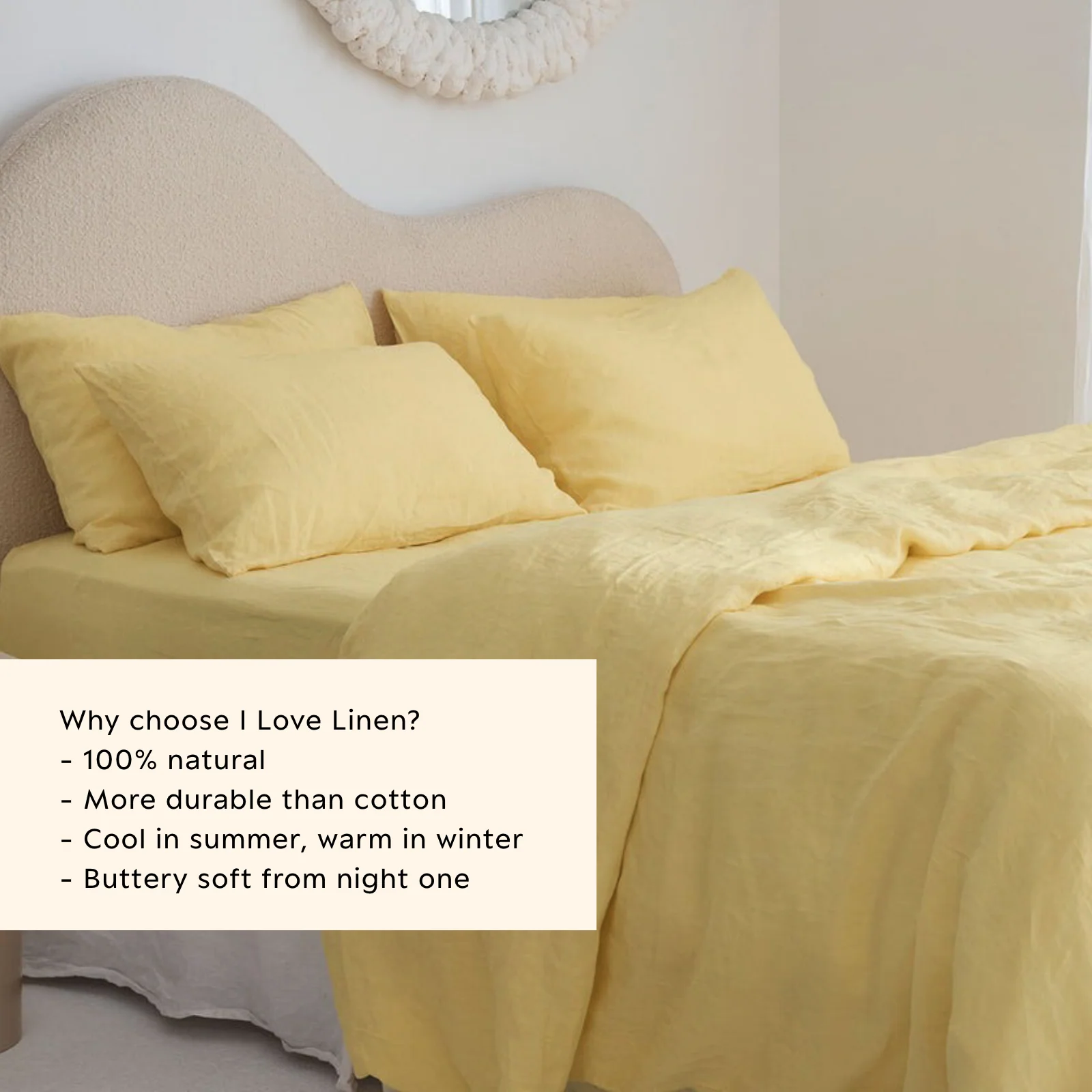 French Flax Linen Quilt Cover Set in Daisy - Image 4
