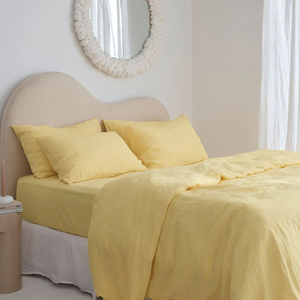 French Flax Linen Quilt Cover Set in Daisy - Image 8