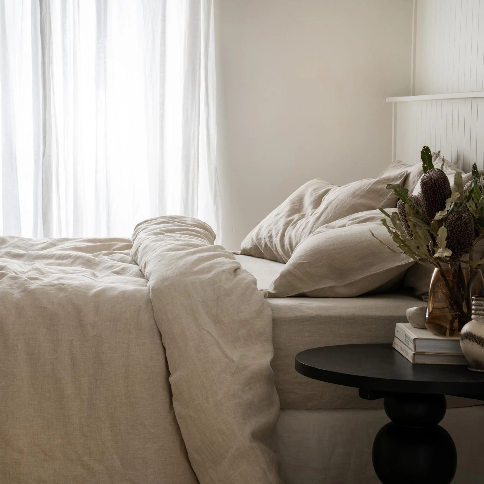 French Flax Linen Quilt Cover Set in Natural - Image 6