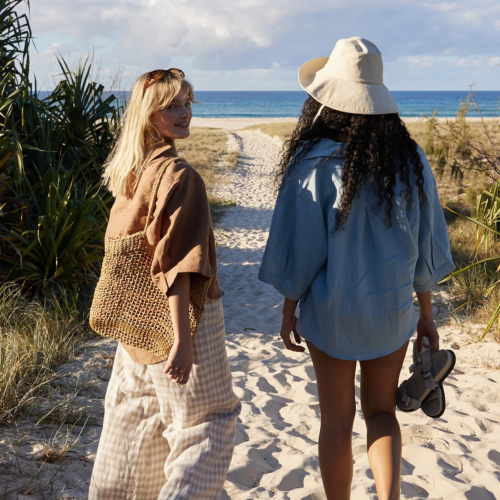 French Flax Linen Relaxed Short in Marine Blue - Image 8
