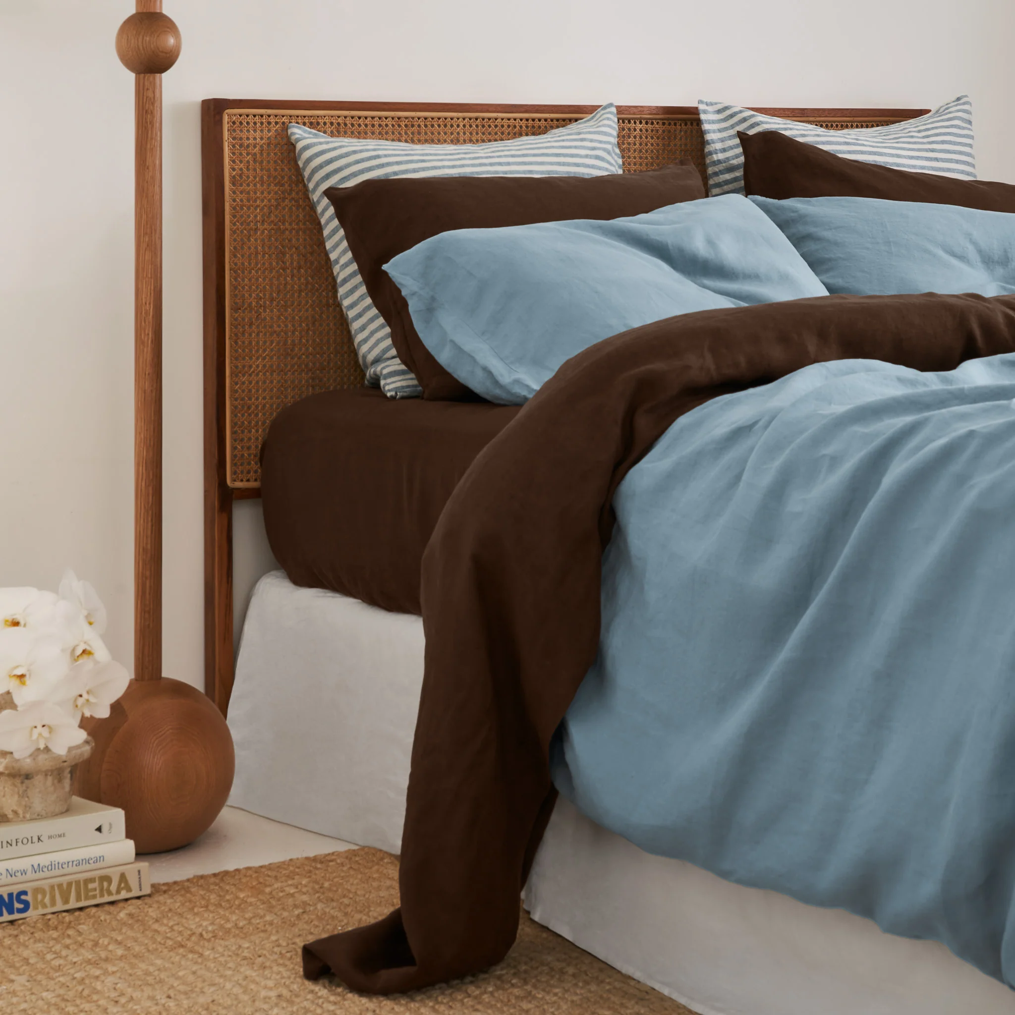 French Flax Linen Sheet Set in Chocolate - Image 12