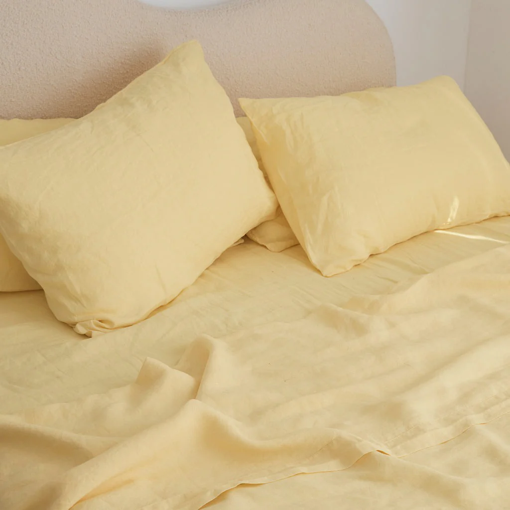 French Flax Linen Sheet Set in Daisy - Image 5