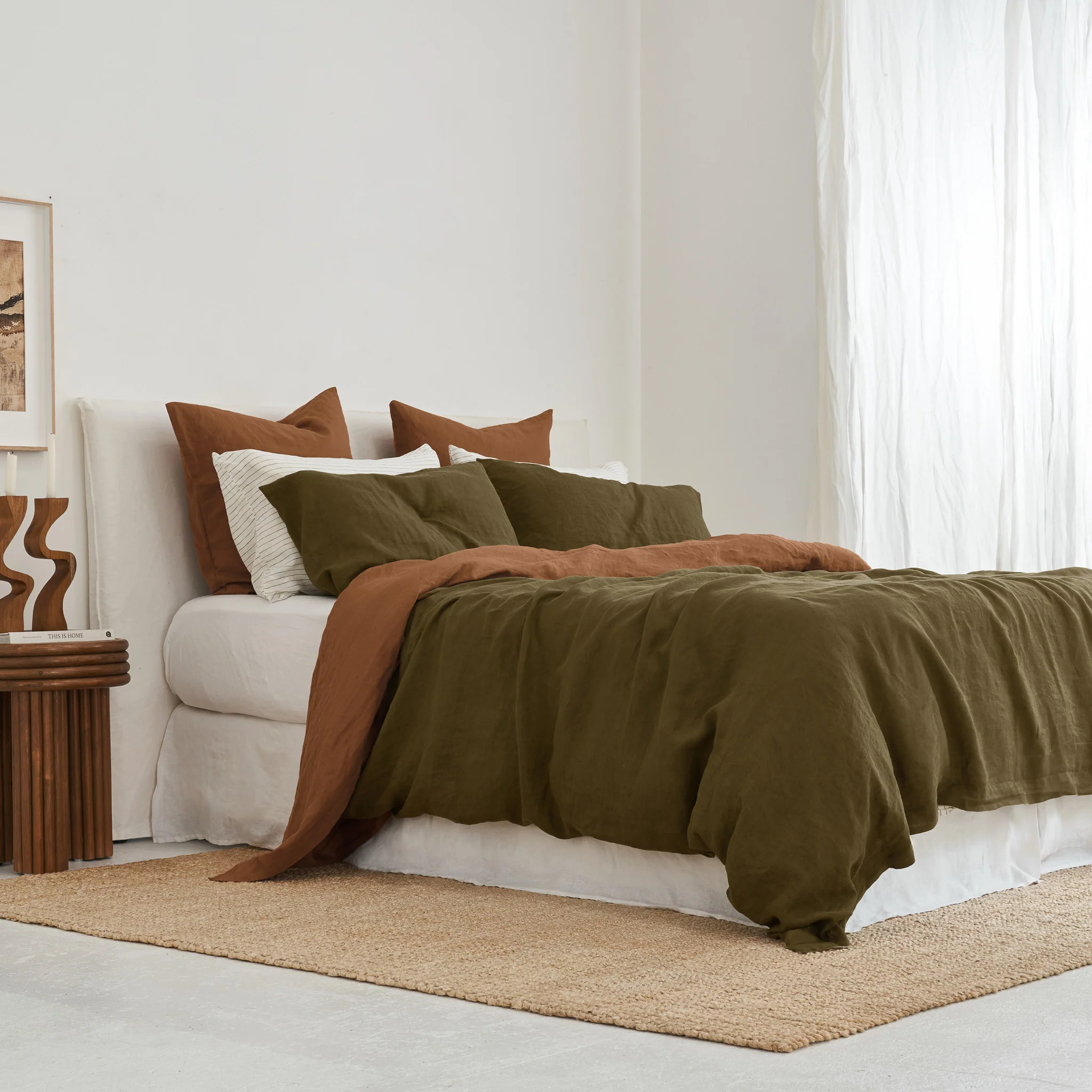 French Flax Linen Sheet Set in Hazelnut - Image 13
