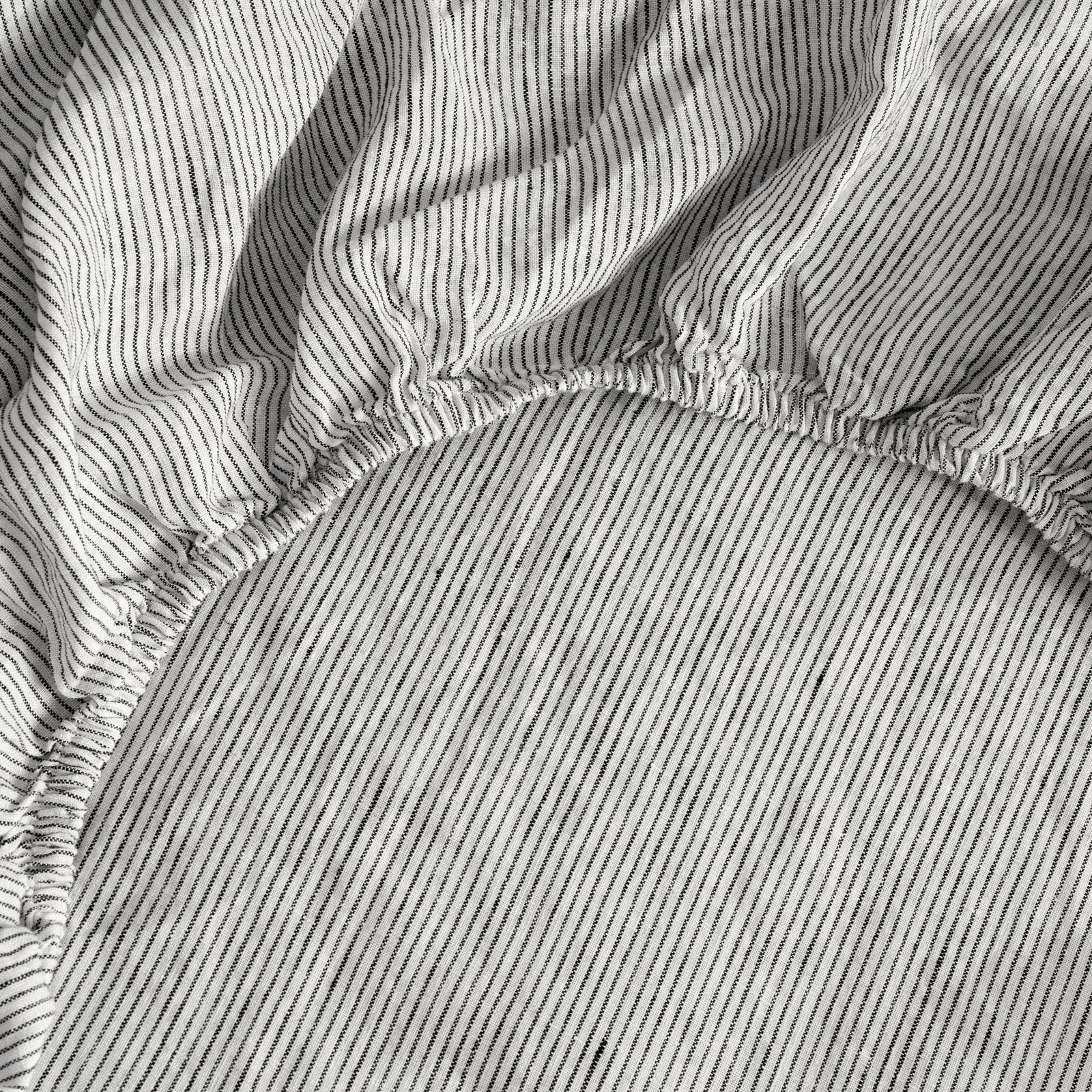 French Flax Linen Sheet Set in Pinstripe - Image 9