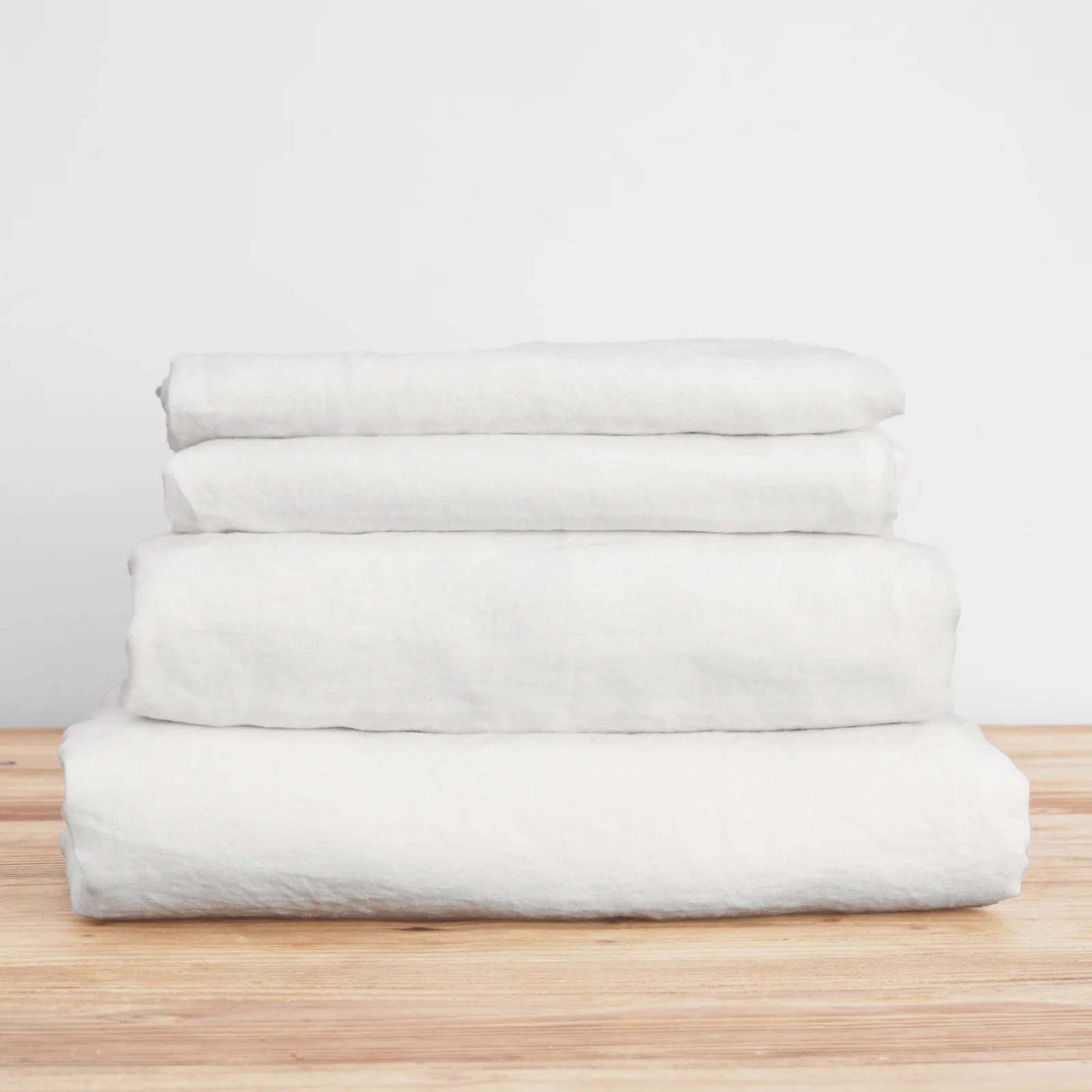 French Flax Linen Sheet Set in White