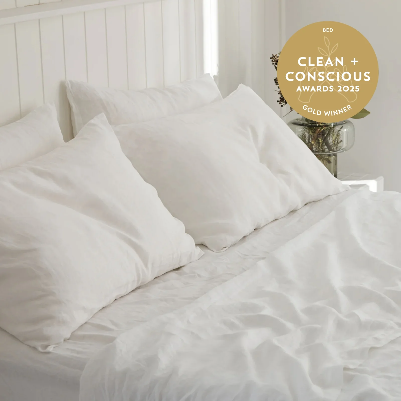 French Flax Linen Sheet Set in White - Image 4