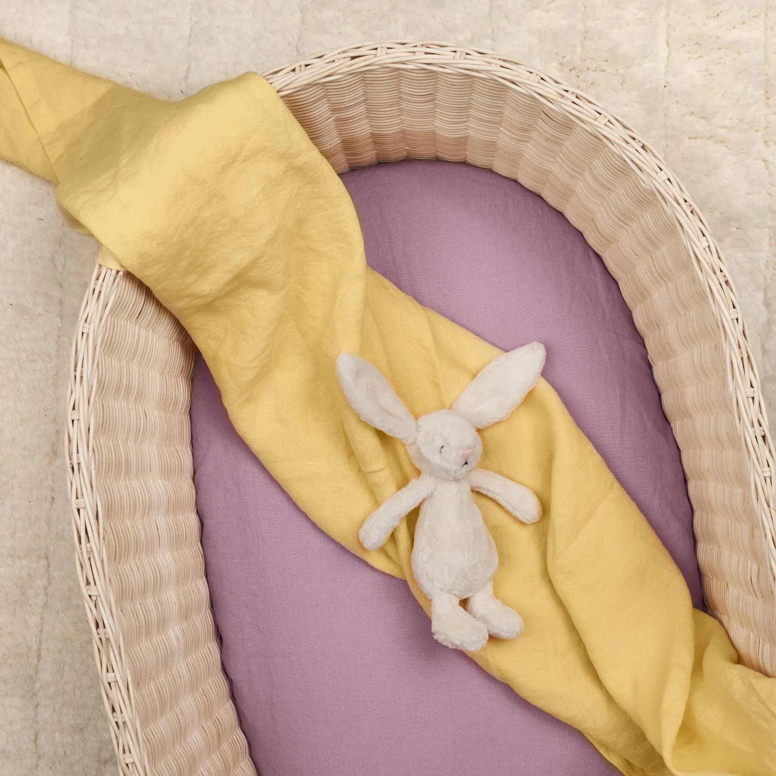 French Flax Linen Swaddle in Daisy - Image 4