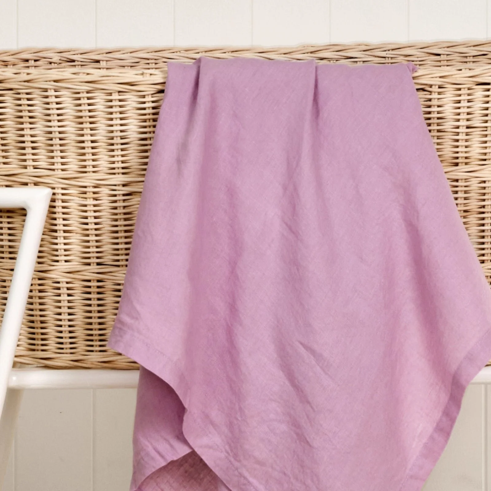 French Flax Linen Swaddle in Lilac - Image 3