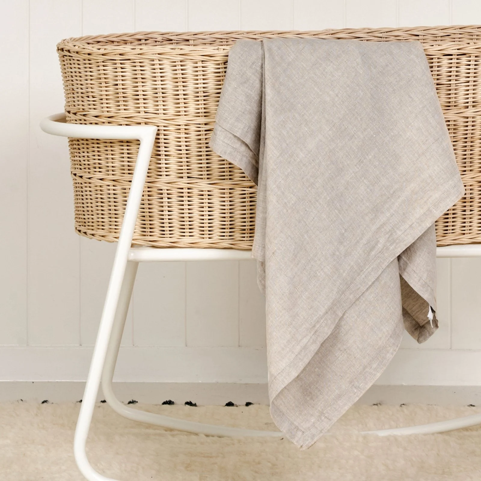 French Flax Linen Swaddle in Natural - Image 2