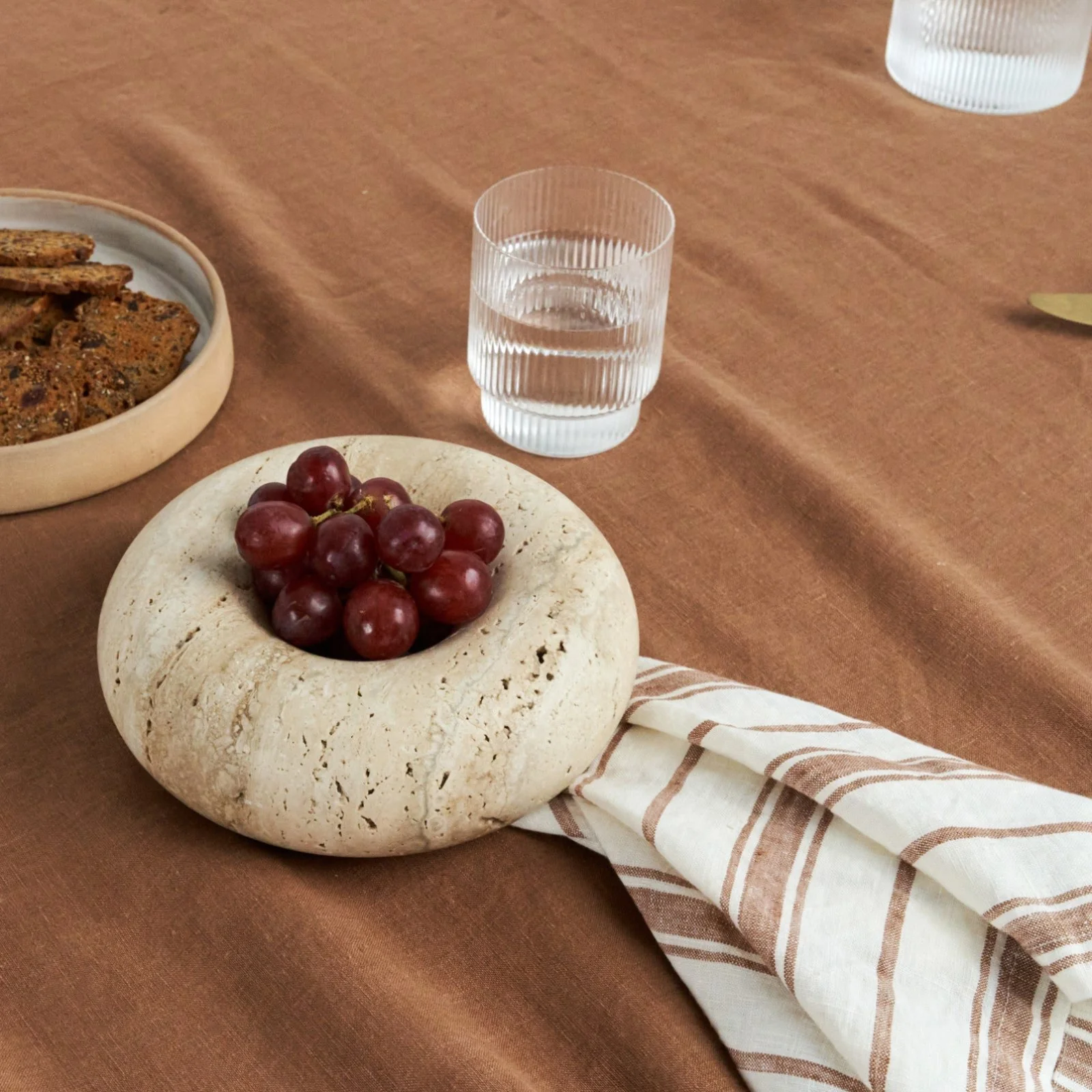 French Flax Linen Table Cloth in Hazelnut - Image 7