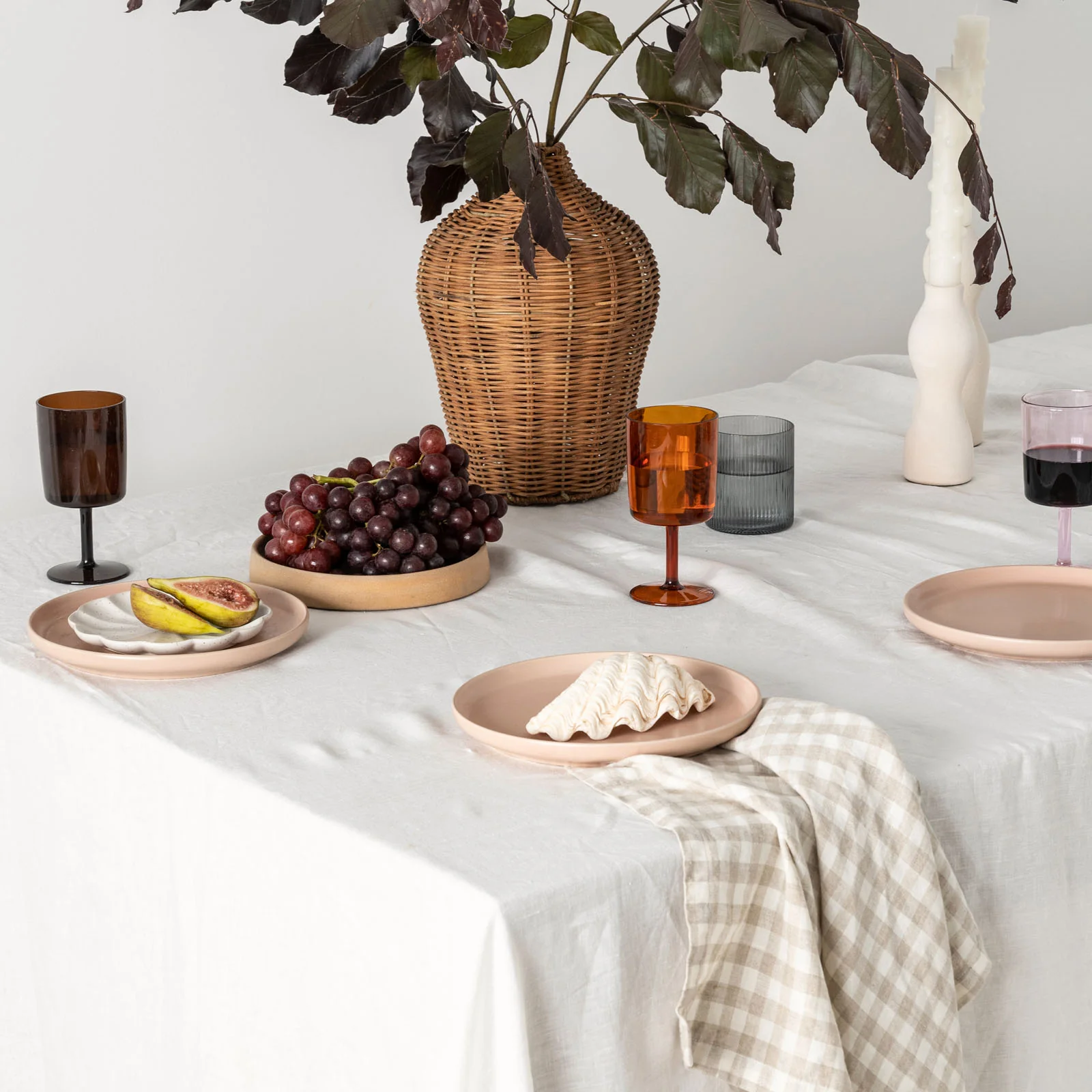 French Flax Linen Table Cloth in White - Image 4
